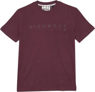 John Richmond Bessen Katoen Logo Print T-shirt - Heren - T-shirts - Rood - 2XL - Katoen - Tops