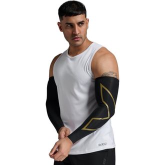 2XU Force Compression Arm Guards in Black/gold at Nordstrom, Size X-Large