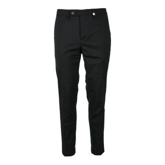 Myths Slim-fit Trousers, male, Black, L, Elegant Wool Blend Stretch Trousers