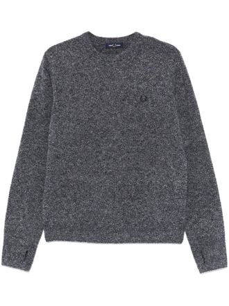 Fred Perry bouclé crew-neck sweater - men - Recycled Polyester/Wool/Recycled Polyamide - S - Blue