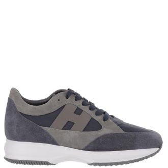 Hogan Multi-Tone Suede And Mesh Sneakers With Iconic Logo