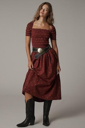 Damson Madder Malinda Smocked Midi Dress