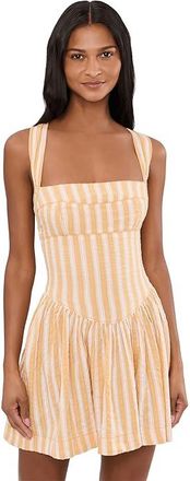 Free People Laurel Plaid Mini Dress Womens Dress Neutral Combo : LG (Womens 12-14), Cotton