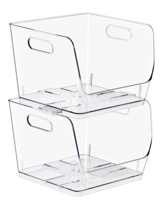 Sorbus Stackable Medium Square Storage Bins - 2-Pack