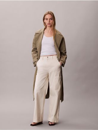 Calvin Klein Jeans Calvin Klein Womens Denim Relaxed Cargo Pants - White - 24W x RL