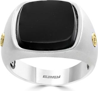 Effy Sterling Silver Onyx Signet Ring in Black at Nordstrom Rack, Size 10