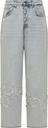 Barrow Light Jeans With Beaded Barrow Embroidery