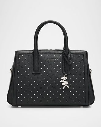 Michael Kors Laila Small Studded Leather Crossbody Satchel Bag