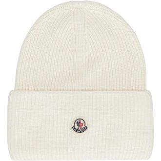 Moncler Beanies, female, Beige, Size: ONE SIZE Wool Hat