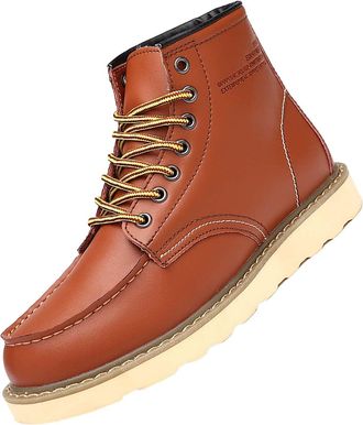 Generic Mens Fall and Winter Fashion Mens Sneakers Mens Hiking Sneakers Walking Mens Shoes Leather Casual Shoes Men (Khaki, 6.5)