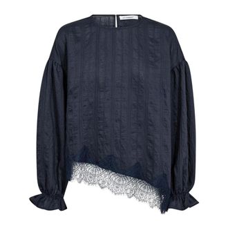 Co'Couture Blusa Luna con Lazo - Blouses & Shirts - Mujer - Azul - XL