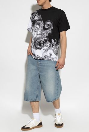 Versace Jeans Couture T-shirt With barocco Print, Mens, Black