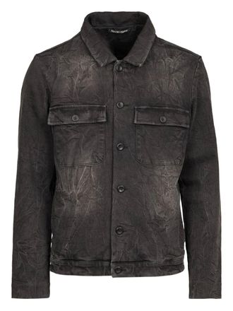 Hannes Roether buttoned chest-pocket shirt jacket - Grijs