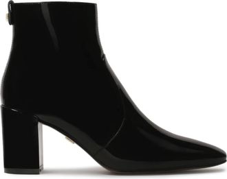 Kazar Gelakte laarzen met verlengde afgekapte tenen - Dames - Laarzen met Hak - Zwart - 39 EU - Leer - Schoenen