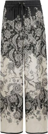 Zimmermann Floral Patterned Drawstring Waist Pants In Habotai Silk