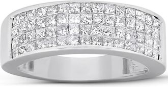 Pompeii3 2 Ct Diamond Princess Cut Mens Bling Wedding Anniversary Ring 10k White Gold