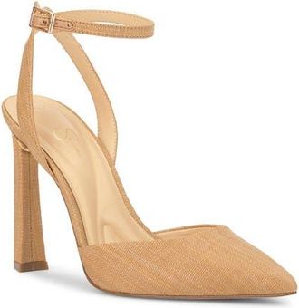 Jessica Simpson Ocanna Ankle Strap Pointed Toe Pump in Natural at Nordstrom, Size 6.5