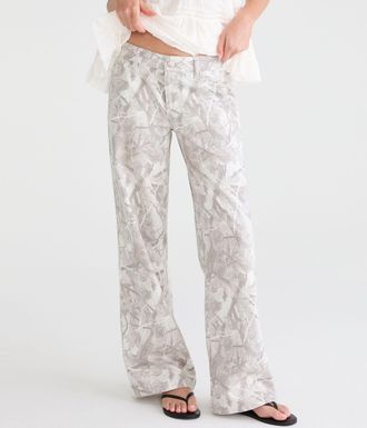A&eacute;ropostale Low-Rise Baggy Wide Leg Forest Camo Jean