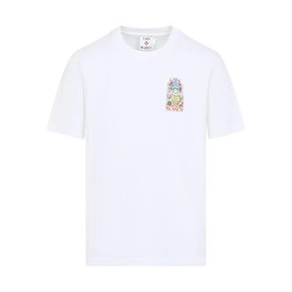 Casablanca T-Shirts, male, White, Size: 2XL Floral T-shirt