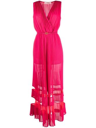 Twin-Set pleated stripe-panel jumpsuit - Pink
