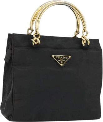 Prada Pre-owned Handbags, female, Black, Size: ONE SIZE Pre-owned Vintage Nylon Hand Bag
