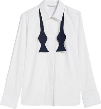 Max Mara Cotton Shirt With Bow Tie