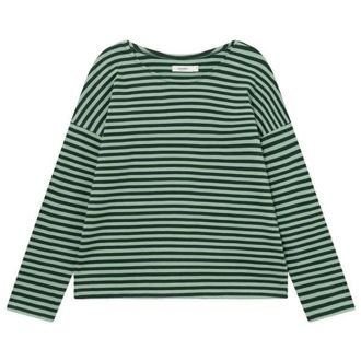 Dedicated Top Humledal Stripes Longsleeve f&uuml;r Damen | gr&uuml;n