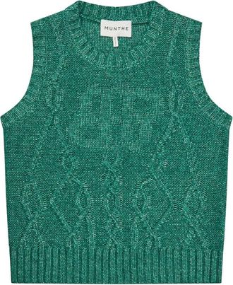 Munthe Rondgebreide trui - Dames - Ronde hals truien - Groen - XS - Truien & Vesten