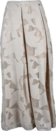 Herno Beige Viscose Cotton Polyamide Women Long Skirt