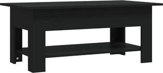 vidaXL Mesa de centro madera de ingeniería negra 102x55x42 cm Vidaxl
