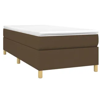vidaXL Estructura De Cama Sin Colch&oacute;n Tela Marr&oacute;n Oscuro 80x200 Cm Vidaxl