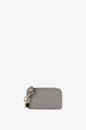 Chlo&eacute; Kartenetui aus genarbtem Leder mit Reissverschluss Alphabet