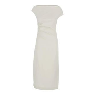 P.A.R.O.S.H. Cady Stretch Midi Dress - female - P.A.R.O.S.H. - Midi Dresses - White - L - Dresses