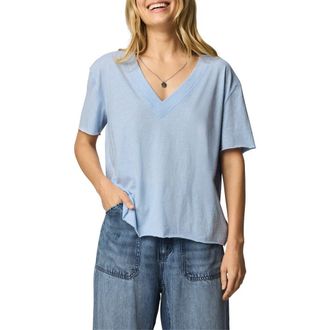 Splendid Kacey V-Neck T-Shirt in Sea Breeze Heather Blue at Nordstrom, Size X-Small