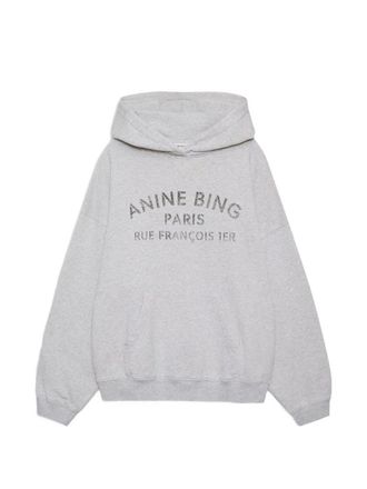 Anine Bing Harvey Sweatshirt Paris Stencil - Heather Grey
