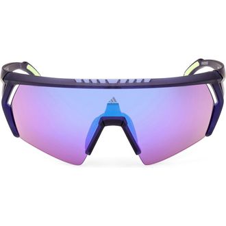 adidas 00mm Shield Sunglasses in Blue /Mirror Violet at Nordstrom