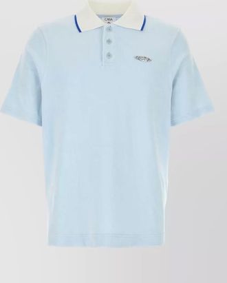 Casablanca velvet shirt polo collar short sleeves