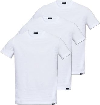 Dsquared2 Driepak ondergoed T-shirts - Heren - T-shirts - Wit - S - Katoen - Tops