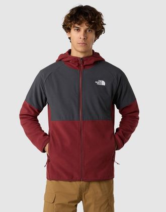 The North Face Glacier - Felpa pesante color sommacco e grigio asfalto con zip-Marrone