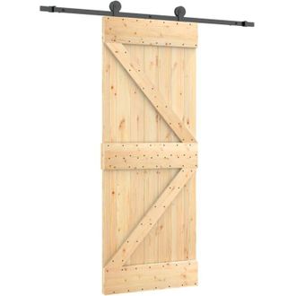 vidaXL Vidaxl - Puerta Corredera Con Herrajes Madera Maciza De Pino 70x210 Cm