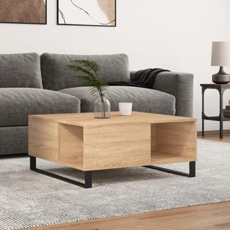 vidaXL Vidaxl - Mesa De Centro Madera Contrachapada Roble Sonoma 80x80x36,5 Cm