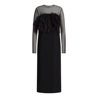 Alberta Ferretti Enver Satin Lange Jurk - Dames - Jurken - Zwart - Maat: L Satijn