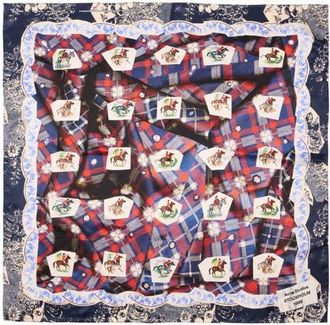 Acne Studios Volta Ceramics Print Square Organic Silk Scarf in Blue/red at Nordstrom