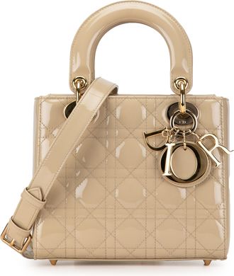 Dior Beige Patent Leather Small Lady Dior