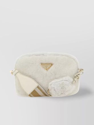 Prada shearling crossbody with chain strap