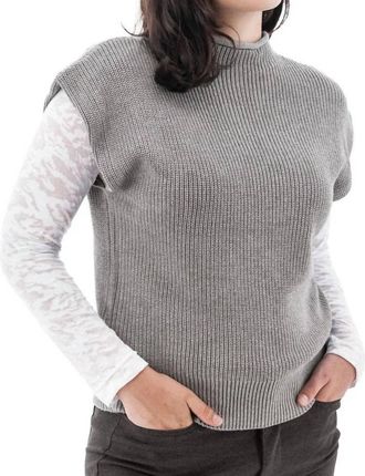 Aventura Pine Mock Neck Vest In Charcoal Grey