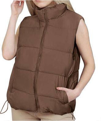 Generic Outdoor Coats Body Warmer Soft Comfy Plain Sleeveless Warm Winter Vest Ladies Thickened Warm Windbreakers Padded Womens Gilet Body Warmer Jacket Warm 