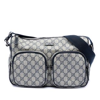 Gucci Pre-owned Gucci GG Supreme Double Pocket Crossbody Ladies ZT4A1MKQA00Y3STY