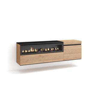 Skraut Home Skraut Home - Mueble Tv, Televisi&oacute;n, Muebles De Sal&oacute;n, Almacenaje, 150x45x35cm, Para Tv Hasta 65, Chimenea El&eacute;ctrica, Colgado, Suspendido, Estilo Mode