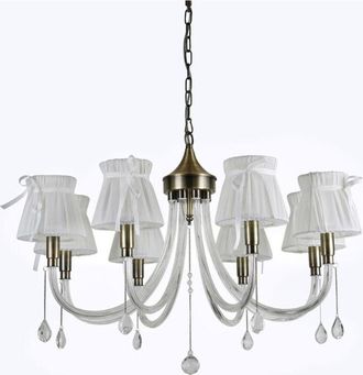 Trade Shop Trade Shop - Copy Of Lampadario Classico Bronzo Bianco A 3 Bracci Lampada Da Soffitto A Sospensione 92402